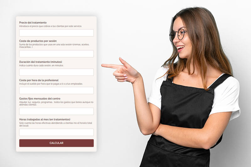 Calculadora de rentabilidad para tratamientos y servicios de belleza
